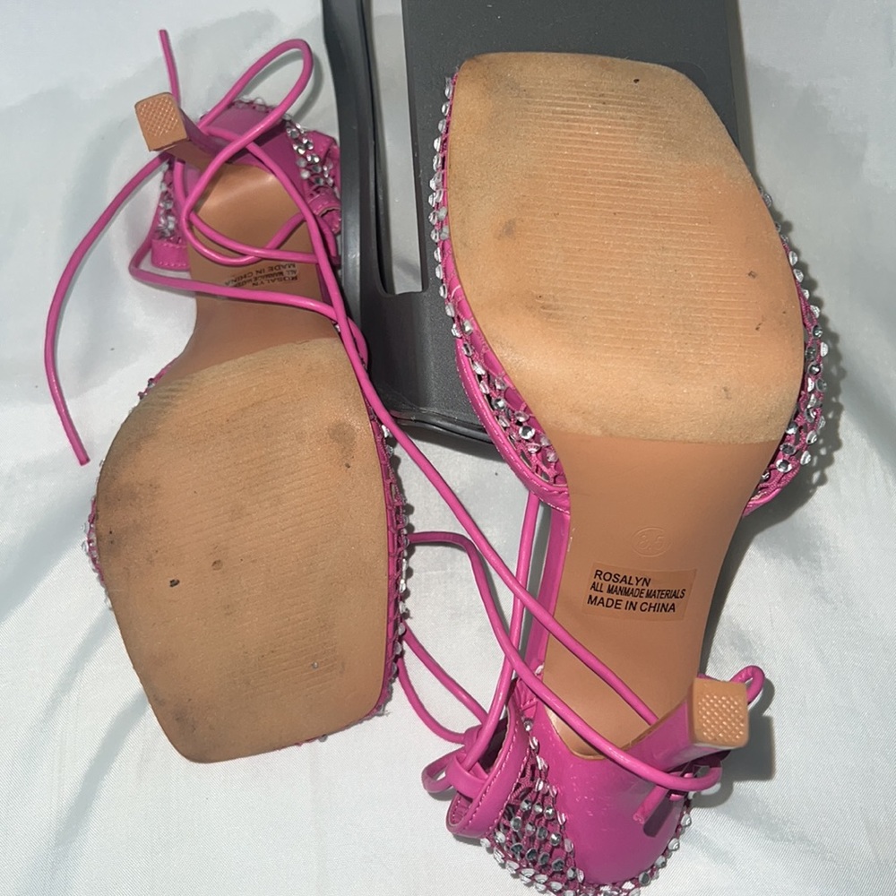 Pink ROSALYN Rhinestone Mesh Net Sandals by Mixx Shuz Sz8.5 - Picture 15 of 16